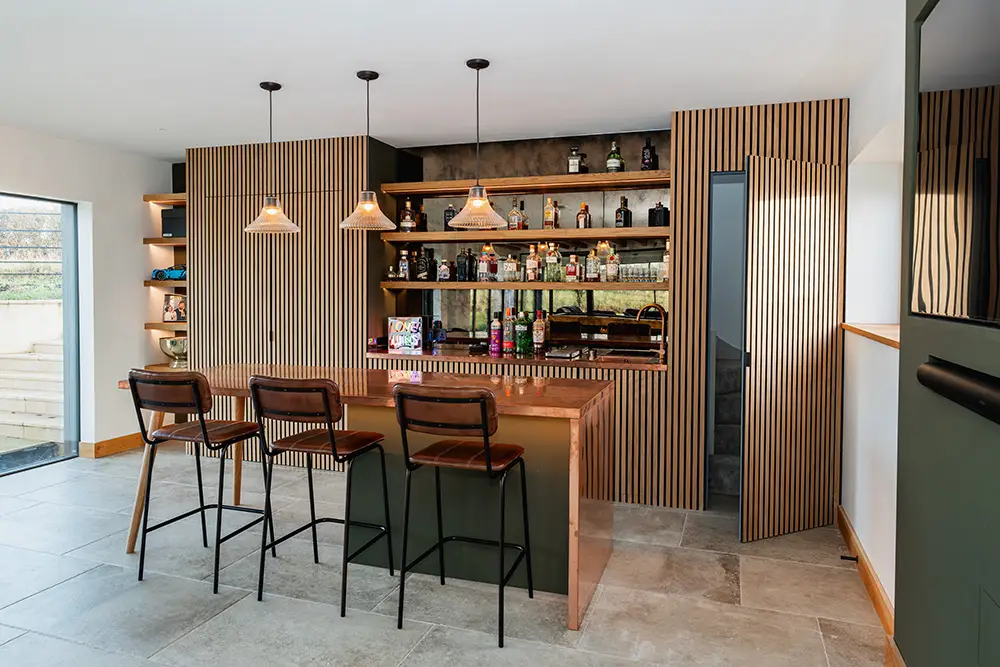 Display Shelving in Bespoke Bar